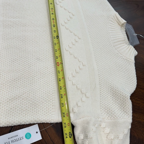 New Women’s Pink Clover Gabriel Mock Neck Cable Knit Sweater beige Size XL - Picture 5 of 10